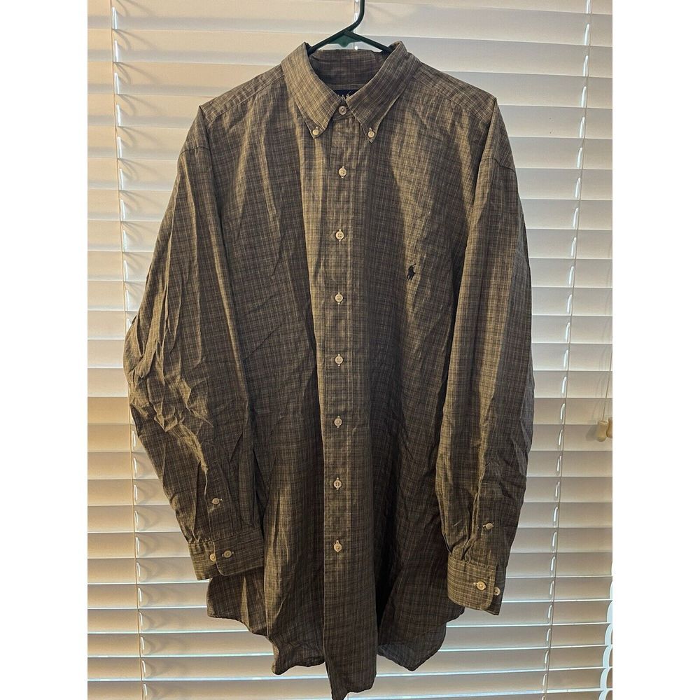 Men's Ralph Lauren Big & Tall Plaid Button Down Shirt - Neck Size 18 - 35/36